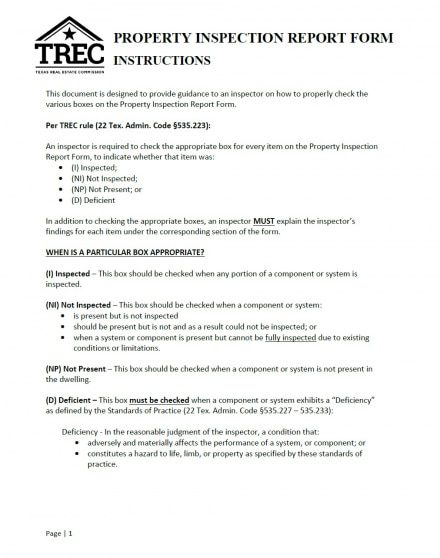 TREC electrical inspection report with deficient markings for Dallas Fort Worth home sale